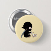 Tiny Ninja Origami Paper Throwing Star Yellow Button (Vorne & Hinten)