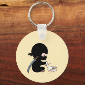 Tiny Ninja Origami Paper Throwing Star Yellow Schlüsselanhänger (Rückseite)