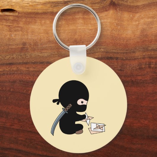 Tiny Ninja Origami Paper Throwing Star Yellow Schlüsselanhänger (Rückseite)