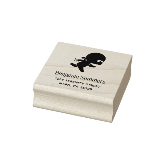Tiny Ninja Running Address Gummistempel (Stempel)