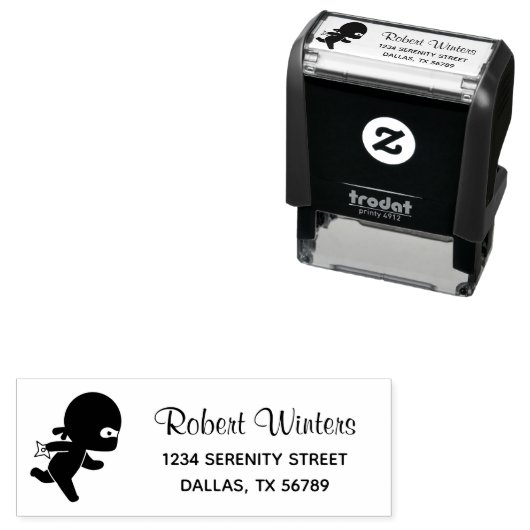 Tiny Ninja Running Address Permastempel (Beispiel)