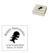 Tiny Ninja Running Arch-Adresse Gummistempel (Stempel)