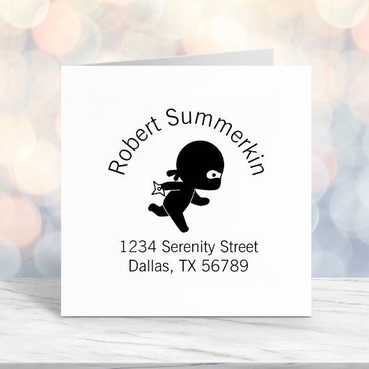 Tiny Ninja Running Arch-Adresse Permastempel