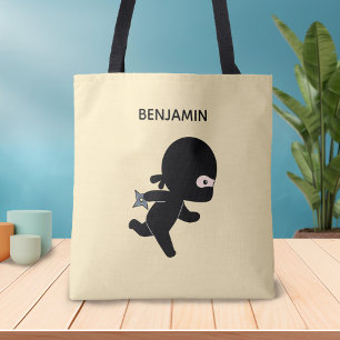 Tiny Ninja Running Individuelle Name auf Gelb Tasche