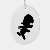 Tiny Ninja Running Keramik Ornament (Rechts)
