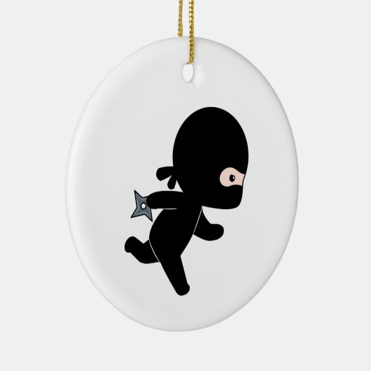 Tiny Ninja Running Keramik Ornament (Rechts)