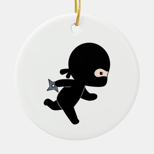 Tiny Ninja Running Keramik Ornament (Vorne)