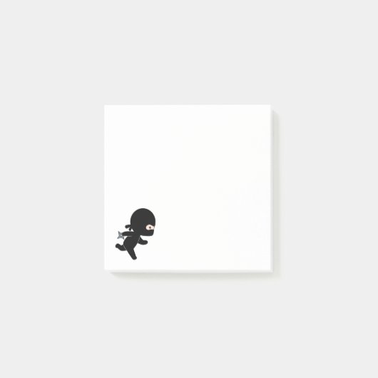 Tiny Ninja Running Post-it Klebezettel (Vorderseite)