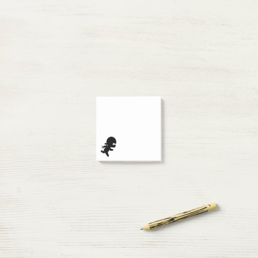 Tiny Ninja Running Post-it Klebezettel (Auf Schreibtisch)
