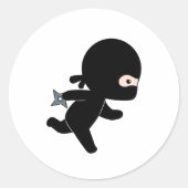 Tiny Ninja Running Runder Aufkleber (Vorderseite)