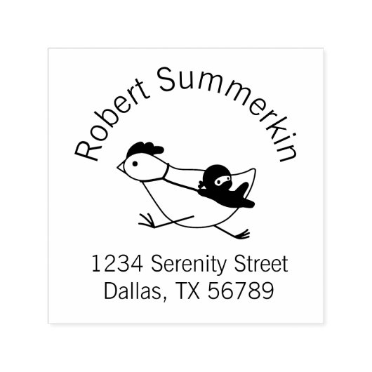 Tiny Ninja Taming Chicken Arch-Adresse Permastempel (Design)