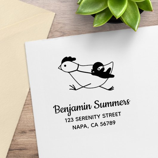 Tiny Ninja Taming Running Chicken Adresse 2 Gummistempel