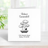 Tiny Ninja und Bonsai Tree Adresse Gummistempel