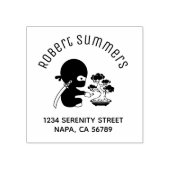 Tiny Ninja Watering Bonsai Tree Arch Address Gummistempel (Prägung)