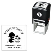 Tiny Ninja Watering Bonsai Tree Arch Address Permastempel (Beispiel)