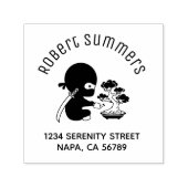 Tiny Ninja Watering Bonsai Tree Arch Address Permastempel (Design)