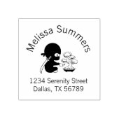 Tiny Ninja Watering Bonsai Tree Arch Adresse Gummistempel (Prägung)