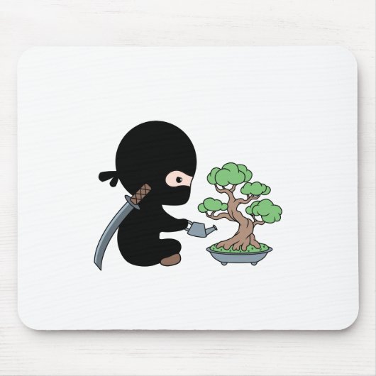 Tiny Ninja Watering Bonsai Tree Mousepad (Vorne)