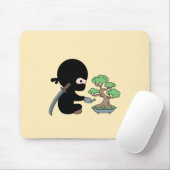 Tiny Ninja Watering Bonsai Tree on Yellow Mousepad (Mit Mouse)