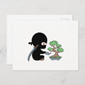 Tiny Ninja Watering Bonsai Tree Postkarte (Vorne/Hinten)