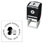 Tiny Ninja Watering Bonsai Tree Round Address 2 Permastempel (Beispiel)