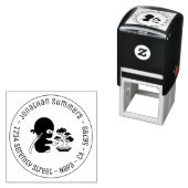 Tiny Ninja Watering Bonsai Tree Round Address Permastempel (Beispiel)