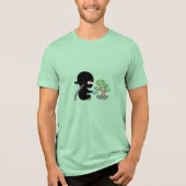 Tiny Ninja Watering Bonsai Tree Tri-Blend Shirt (Vorderseite)