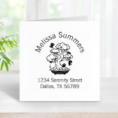 Tiny Ninjas in Bonsai Tree Arch-Adresse Gummistempel