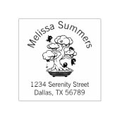 Tiny Ninjas in Bonsai Tree Arch-Adresse Gummistempel (Prägung)