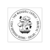 Tiny Ninjas in Bonsai Tree Familienadresse Runde 2 Gummistempel (Prägung)