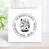 Tiny Ninjas in Bonsai Tree Familienadresse Runde 2 Gummistempel