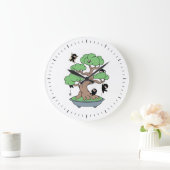 Tiny Ninjas in Bonsai Tree Große Wanduhr (Zuhause)