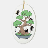 Tiny Ninjas in Bonsai Tree Keramik Ornament (Links)