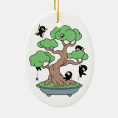 Tiny Ninjas in Bonsai Tree Keramik Ornament (Hinten)