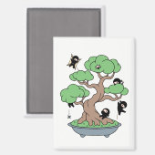 Tiny Ninjas in Bonsai Tree Magnet (Vorderseite/Rückseite)