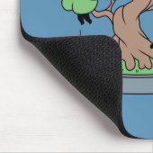 Tiny Ninjas in Bonsai Tree on Blue Mousepad (Ecke)