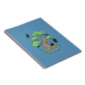 Tiny Ninjas in Bonsai Tree on Blue Notizblock (Rechte Seite)