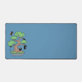 Tiny Ninjas in Bonsai Tree on Blue Schreibtischunterlage (Vorderseite)