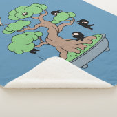 Tiny Ninjas in Bonsai Tree on Blue Sherpadecke (3/4)