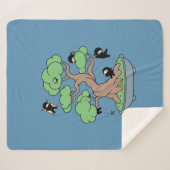 Tiny Ninjas in Bonsai Tree on Blue Sherpadecke (Vorderseite (Horizontal))
