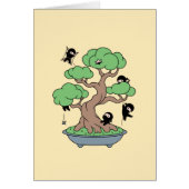 Tiny Ninjas in Bonsai Tree on Yellow Blank Card (Vorne)