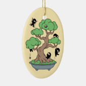 Tiny Ninjas in Bonsai Tree on Yellow Keramik Ornament (Rechts)