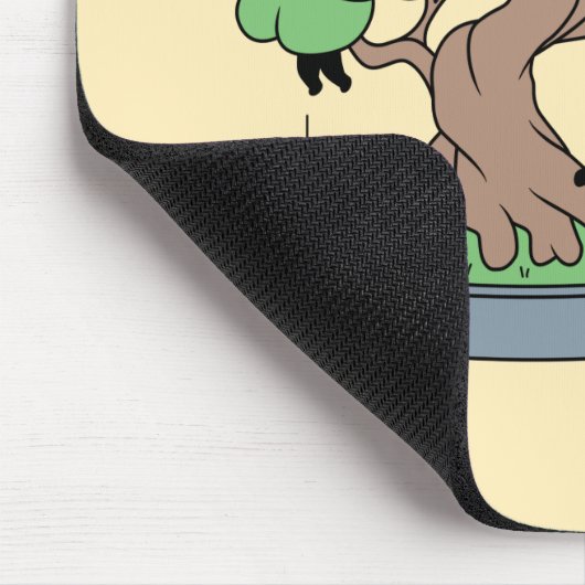 Tiny Ninjas in Bonsai Tree on Yellow Mousepad (Ecke)