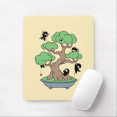 Tiny Ninjas in Bonsai Tree on Yellow Mousepad (Mit Mouse)