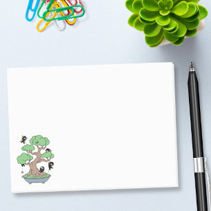 Tiny Ninjas in Bonsai Tree Post-it Klebezettel