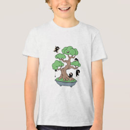 Tiny Ninjas in Bonsai Tree Tri-Blend Shirt