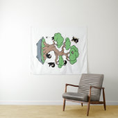 Tiny Ninjas in Bonsai Tree Wandteppich (Beispiel (Horizontal))