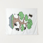 Tiny Ninjas in Bonsai Tree Wandteppich (Vorderseite (Horizontal))