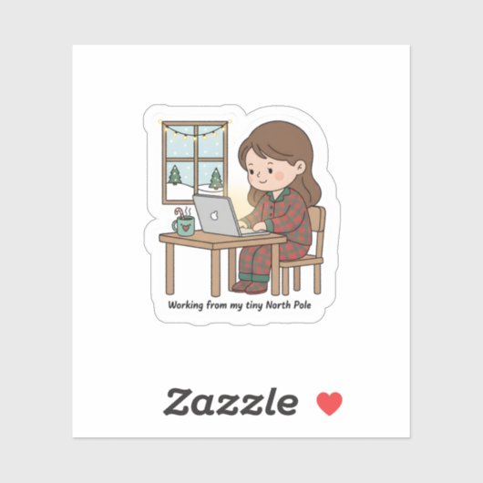 Tiny North Pole Home Office – Funny Christmas Aufkleber (Blatt)