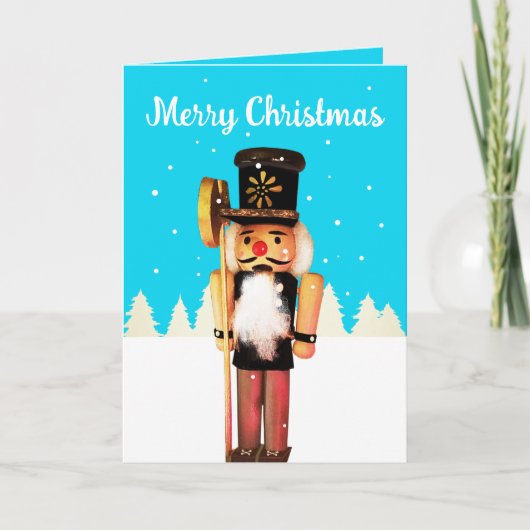 Tiny Nutcracker Frohe Weihnachtsblankkarte Dankeskarte (Vorderseite)